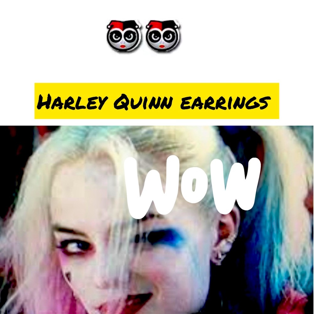 Harley Quinn joker earrings